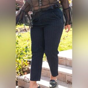 Black Pinstripe Pants